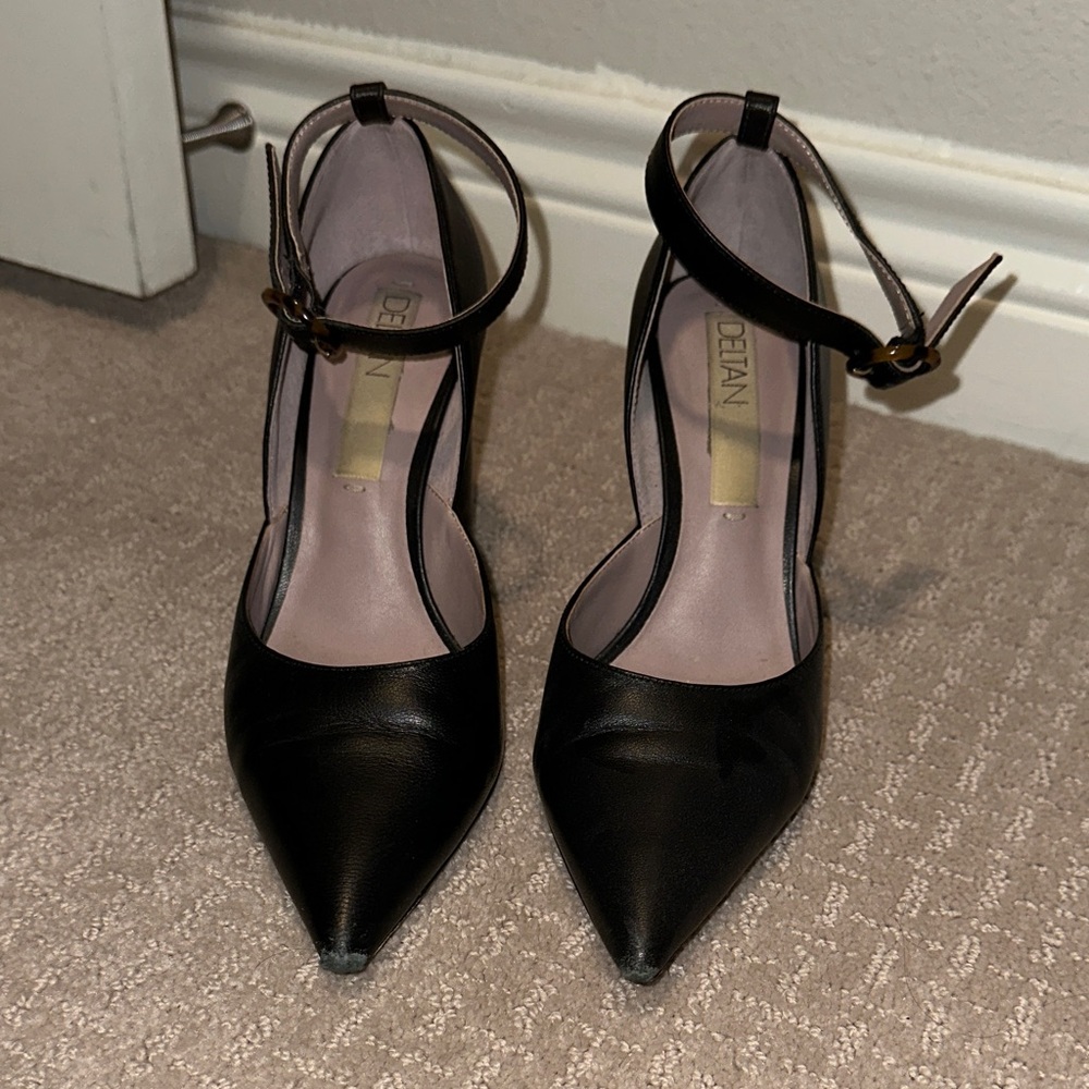 Elegant Black Ankle Strap Heels